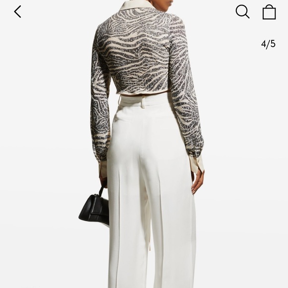 In the mood for love Lina lacing zebra sequin crop top blouse - XS - Picture 8 of 10